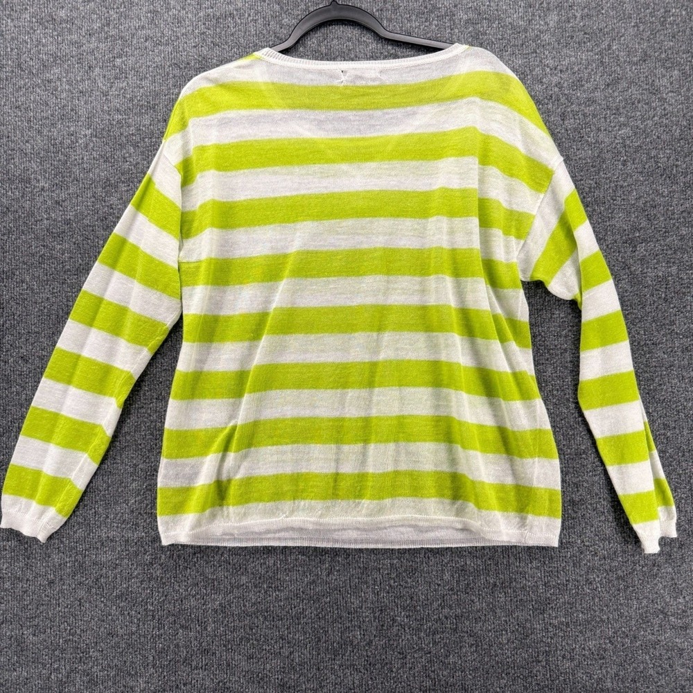 Parkhurst Sweater Womens L Yellow Striped Pullover Lightweight Preppy Casual - Picture 3 of 9